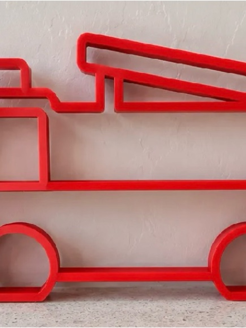 Bright Red Fire Truck Tabletop Display Accent Shelf - new
